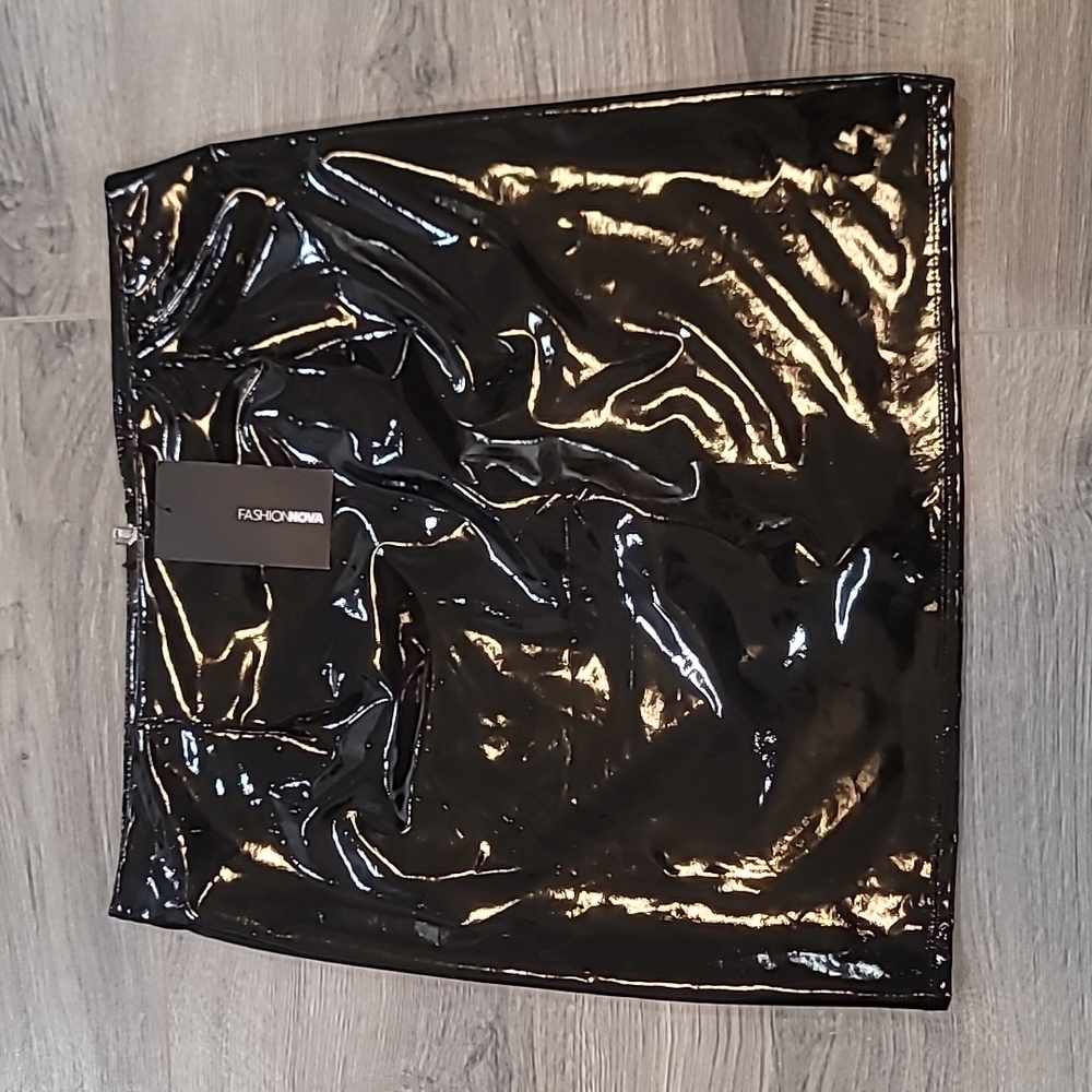 Latex mini skirt